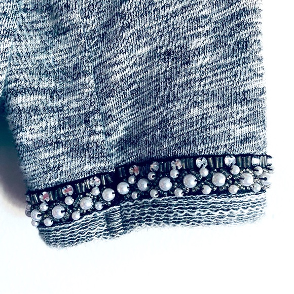 EXPRESS Women's Heather Gray Cropped Quarter Sleeve Cardigan Jacket Size S - Picture 3 of 8